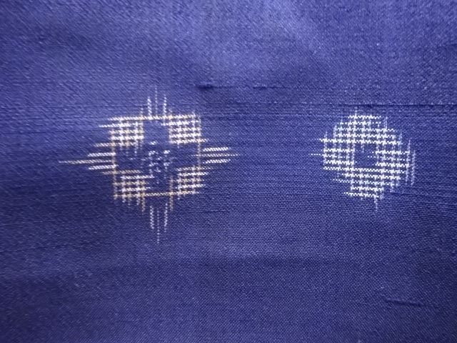 JAPANESE KIMONO / ANTIQUE KIMONO / MEISEN / SILK / WOVEN ABSTRACT PATTERN